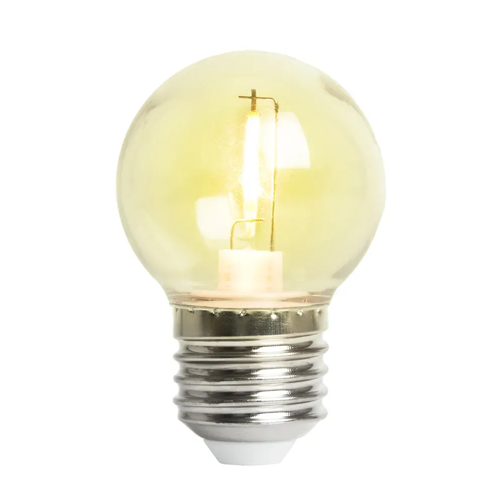 Лампа светодиодная LED 2вт Е27 2700К шар филамент