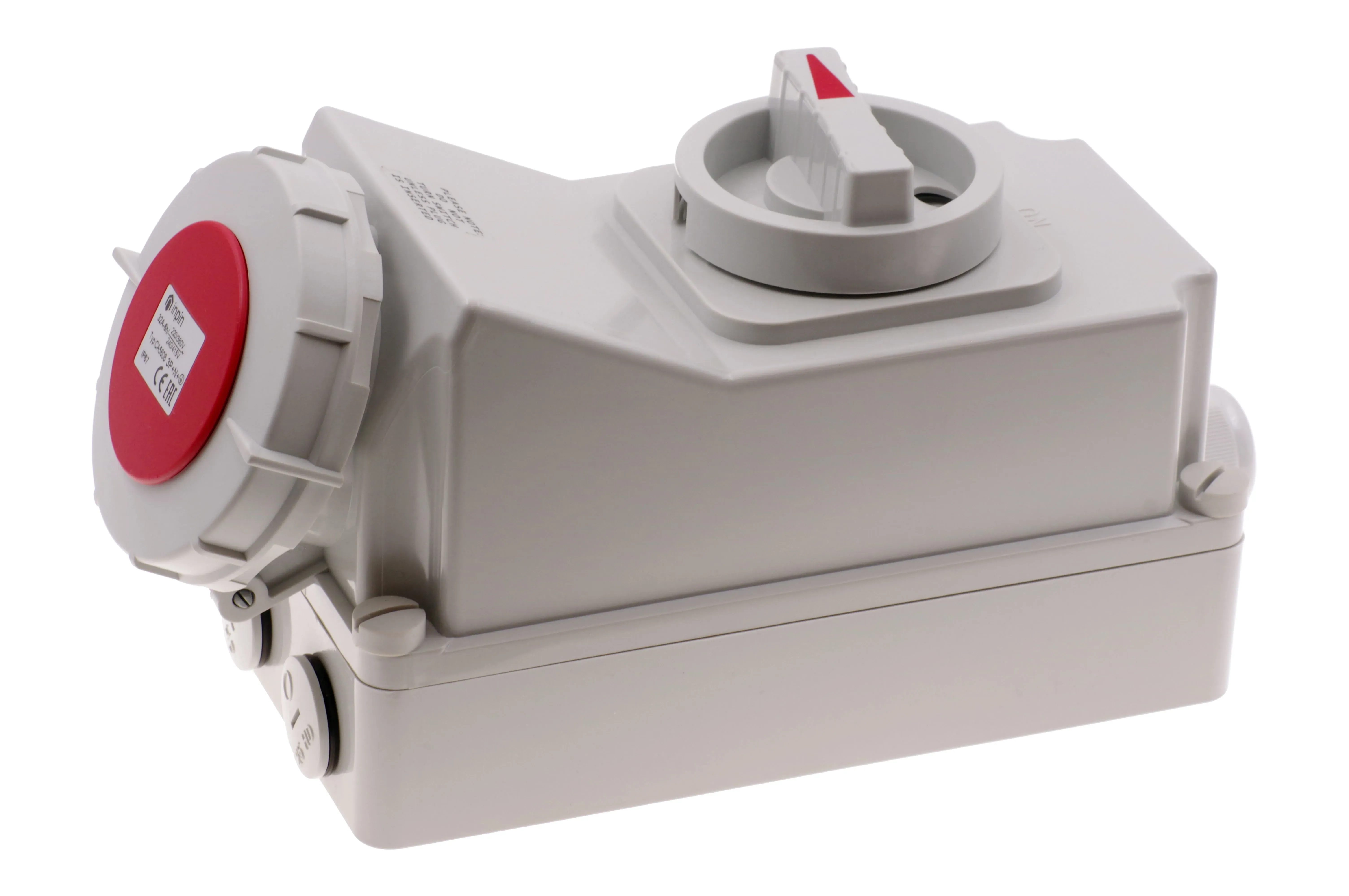 Розетка настенная с выключателем и механической   блокировкой 32a/400v/3p+n+e/ip67 ALPENBOX 00-00036001