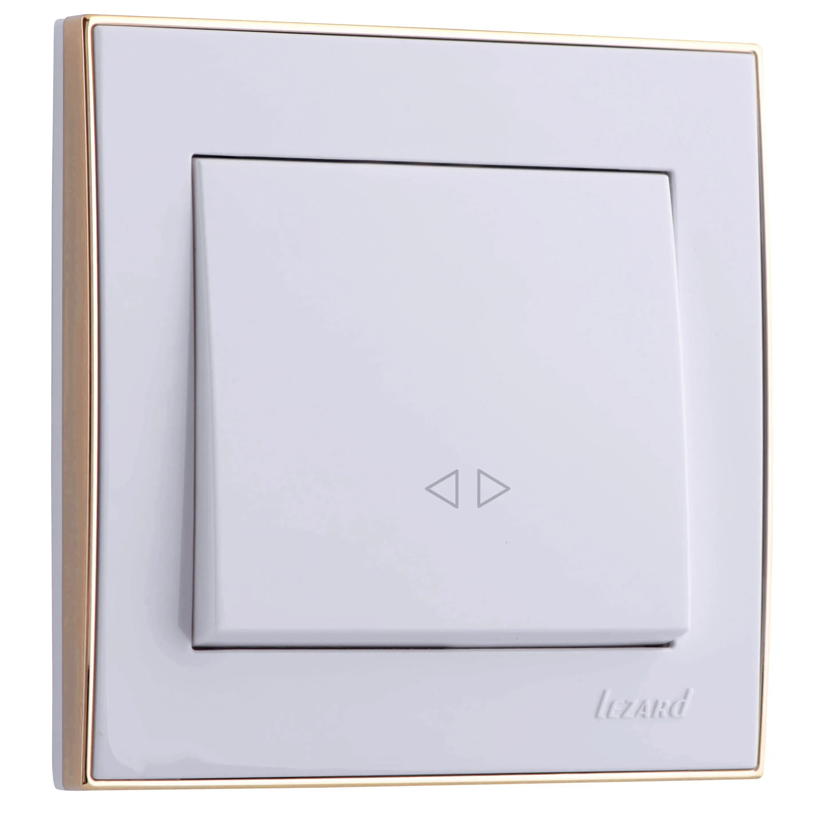 Выключатель RAIN промежуточный белый с боковой вставкой золото Lezard 703-0226-107