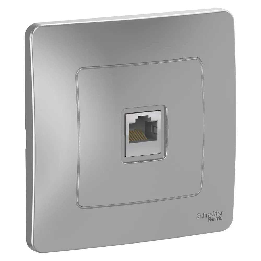 BLANCA скрытой установки розетка компьютерная RJ45, алюминий SE (Потенциал) BLNIS045003
