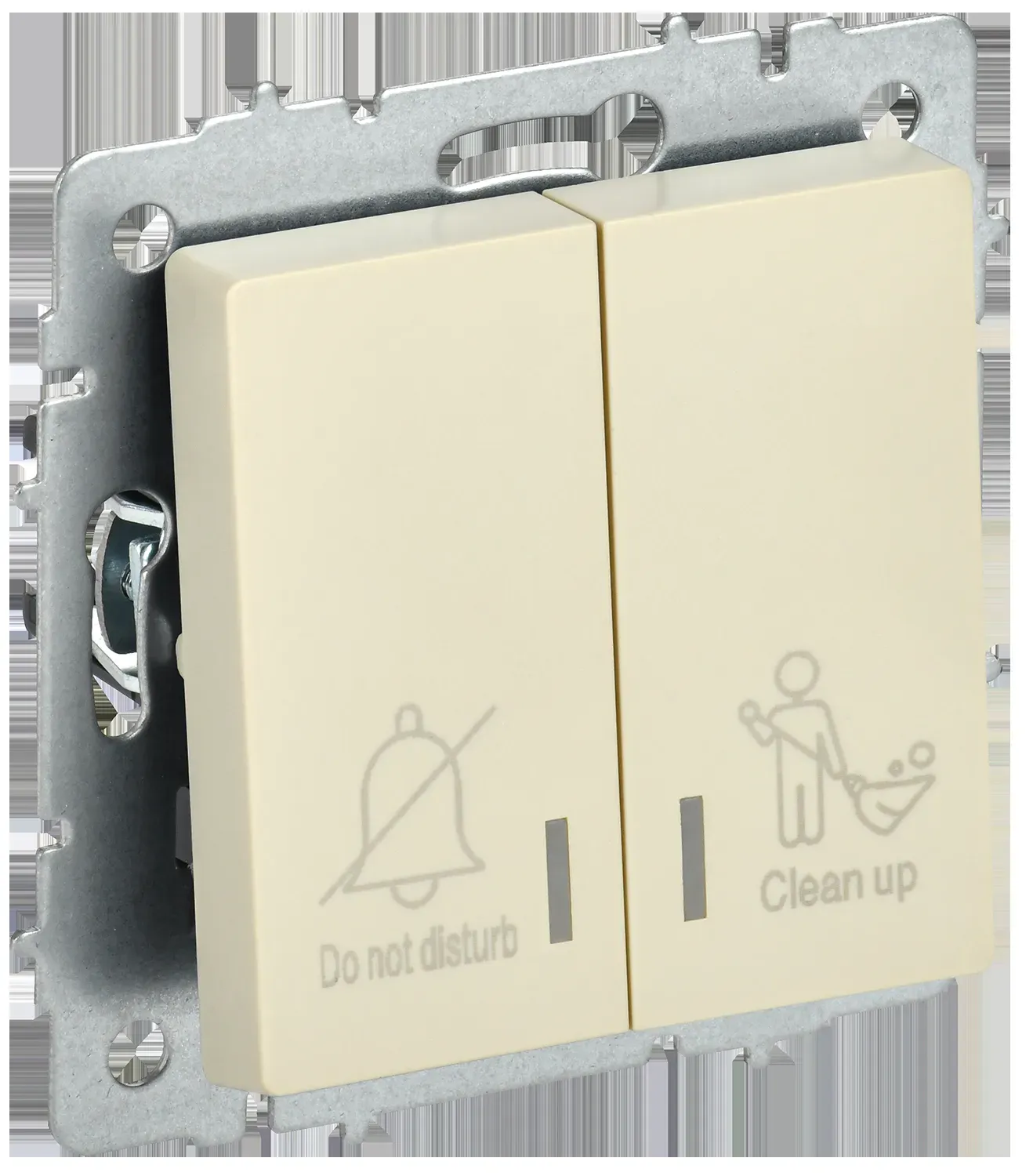 BRITE Выключатель 2-клавишный с индикацией для отелей 10А ВС10-2-9-БрКр бежевый IEK IEK BR-V20-2-10-K10