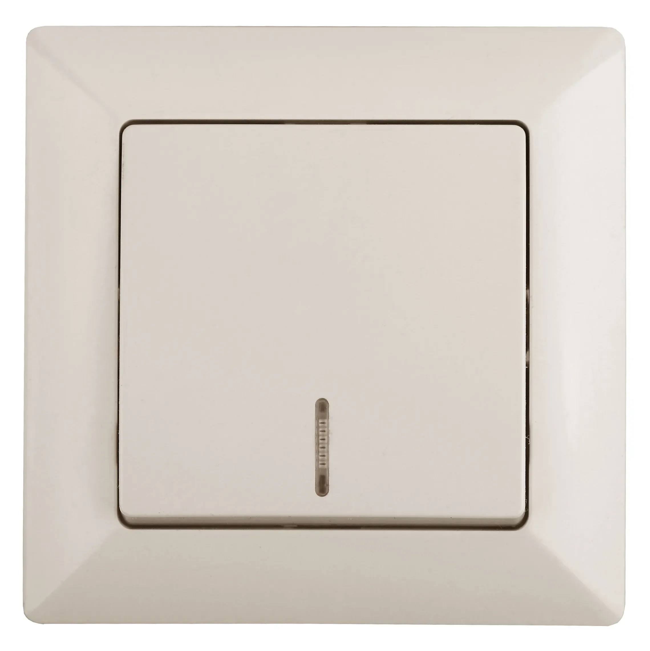 Выключатель Intro Solo 4-102-02 одноклавишный с подсветкой, 10А-250В, IP20, СУ, слоновая кость ЭРА Б0053559