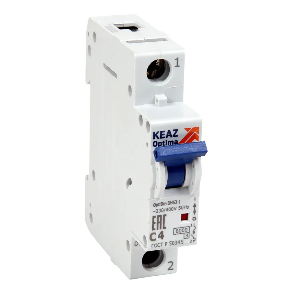 Выключатель автоматический однополюсный 20а b 6ка ac optidin bm63-1b20-ухл3 КЭАЗ 260489