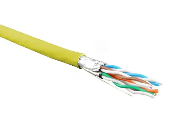 Витая пара U/FTP кат 6 4 пары AWG23 solid IN LSZH нг(А)-HF желтый 500м