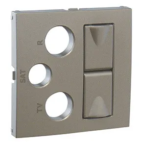 Efapel 90773 TAL Лицевая панель для мультимедийных розеток R-TV-SAT-2xRJ45, цвет алюминий Efapel 90773 TAL