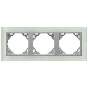 Efapel 90930 TCA 3-х местная рамка, стекло/алюминий Efapel 90930 TCA