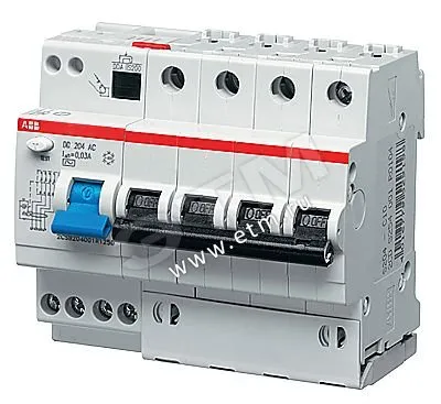 Выключатель автоматический дифференциальный (АВДТ)DS204 4п 32А 30мА С AC ABB 2CSR254001R1324
