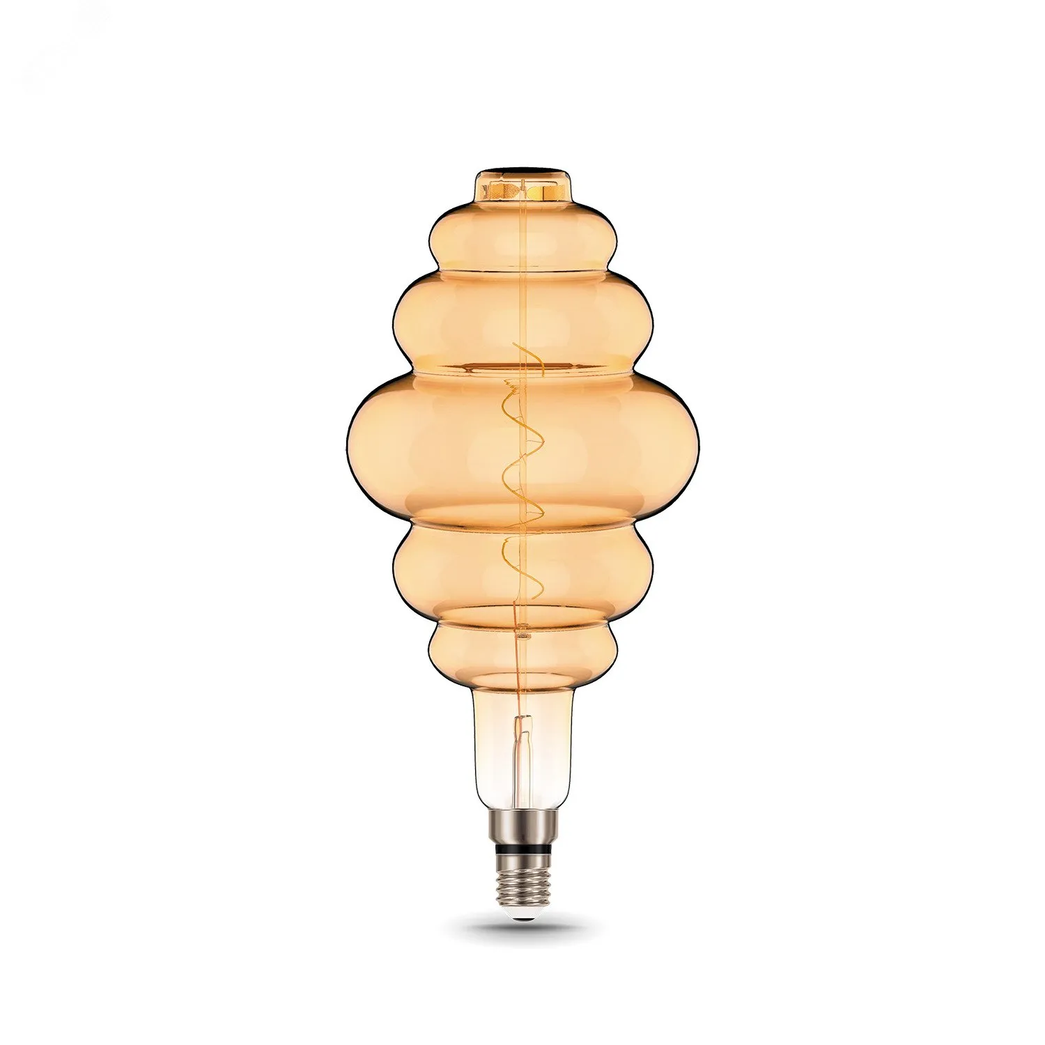 Лампа светодиодная филаментная led 6 вт 420 лм 2400к honeycomb теплый e27 ac 220в золотистая колба black filament gauss GAUSS 158802006