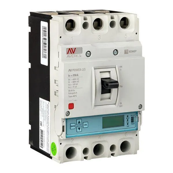 Выключатель автоматический av power-2/3 250а 50ка etu6.0 EKF MCCB-23-250-6.0-AV
