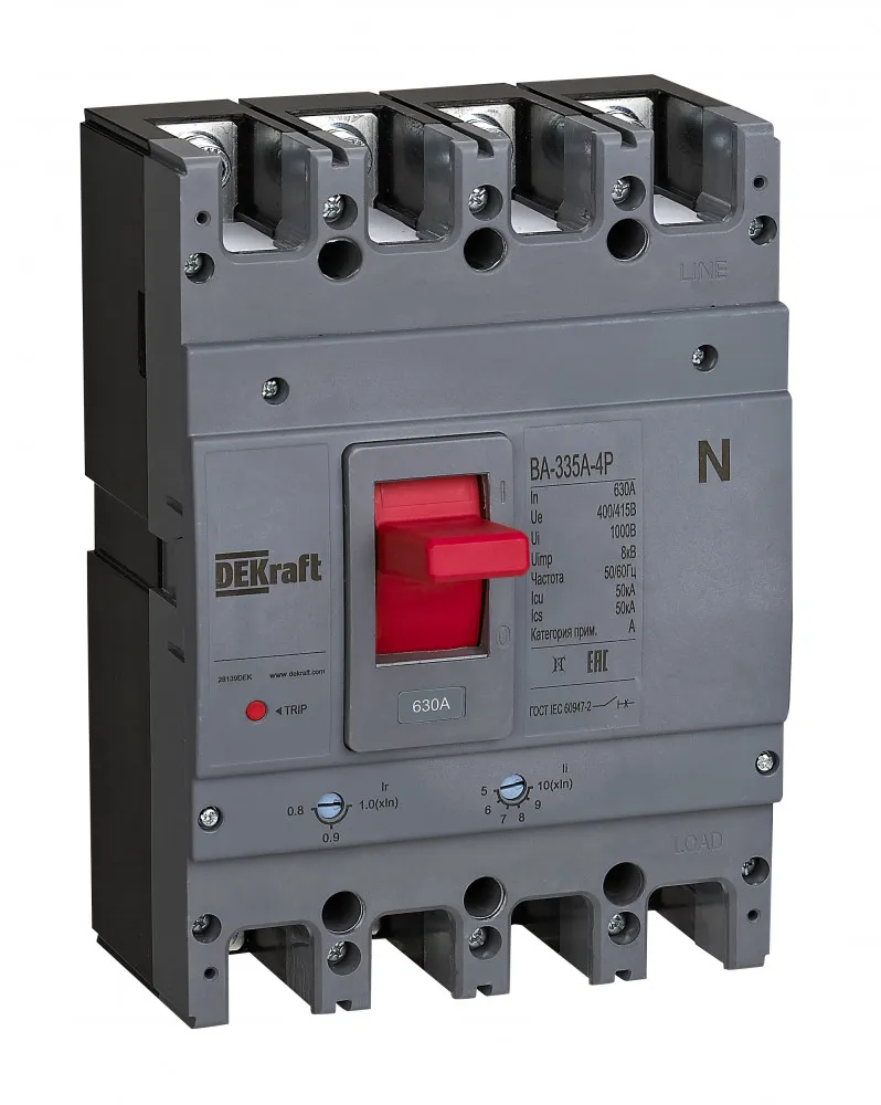 Силовой авт. выкл. 4P 630A 50кА ВА-335А SE (Dekraft) 28139DEK