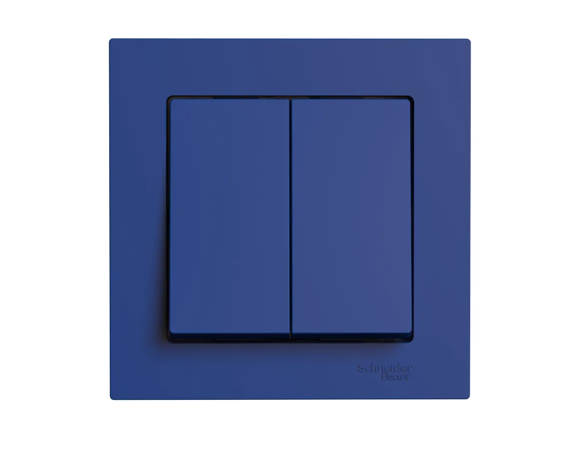 ATLASDESIGN выключатель двухклавишный, сх.5, 10АХ, в сборе, АКВАМАРИН SE (Потенциал) ATN001152