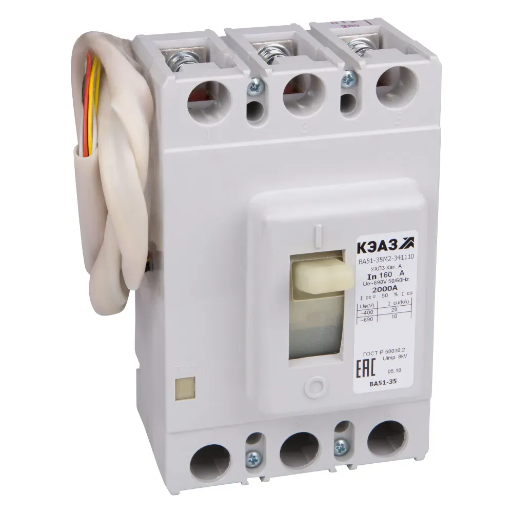 Выключатель автоматический ва51-35м1-331810-100а-1200-440dc-нр110ac/dc-ухл3- КЭАЗ 275782