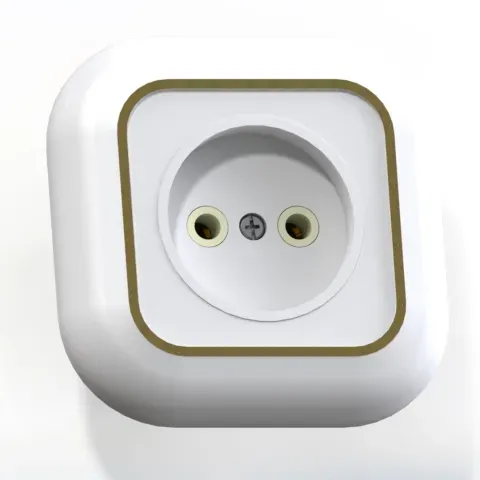 Валентина Розетка 1 пост скрытая белый/ золото РС10-153 Кунцево 7652