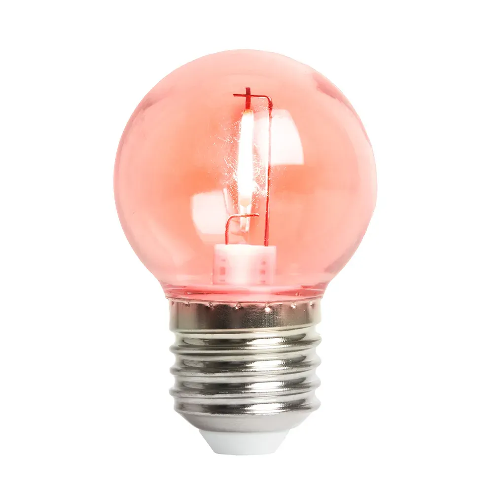 Лампа светодиодная LED 2вт Е27 красный шар
