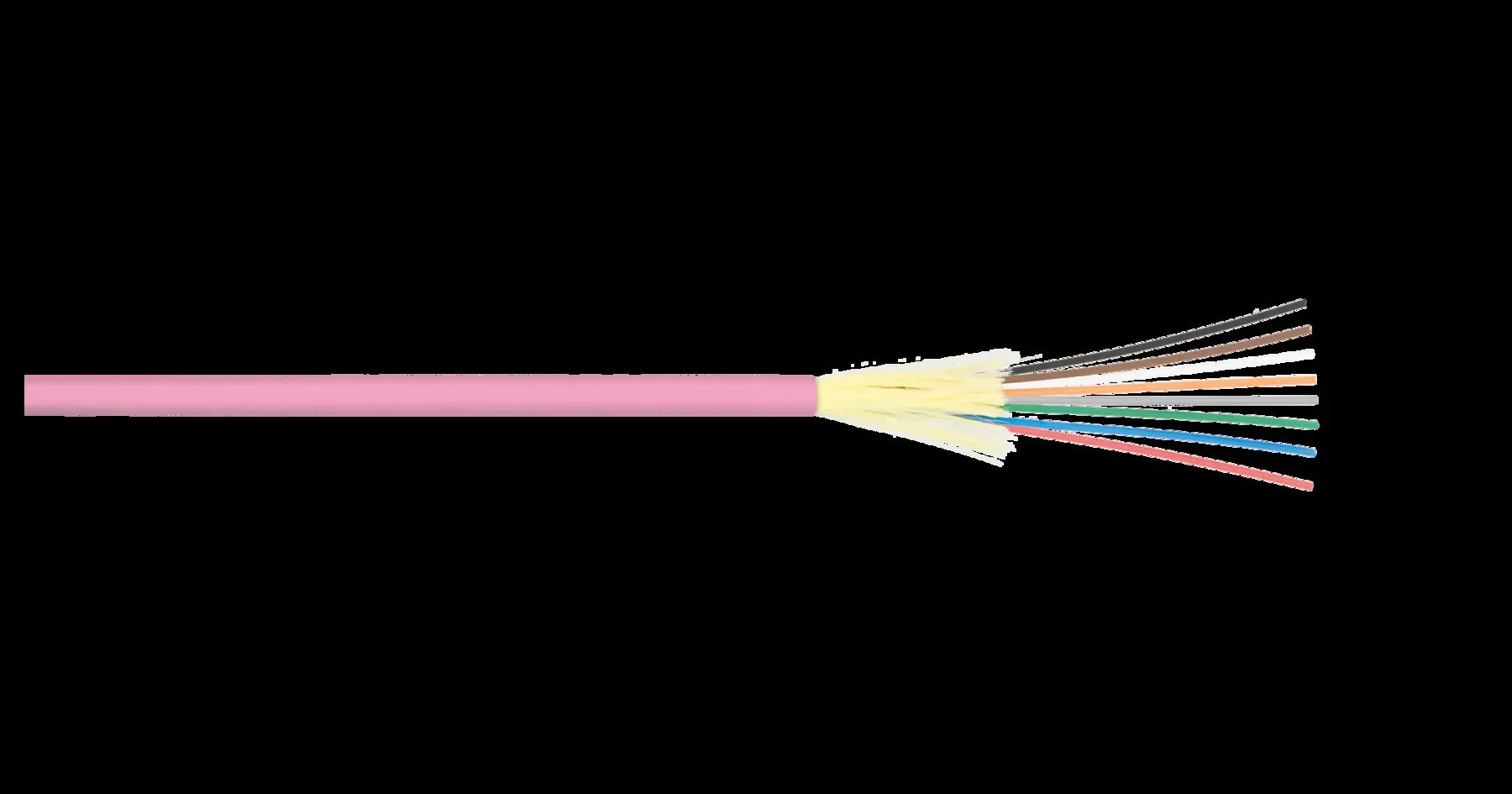 Кабель волоконно-оптический, 24 волокна, MM 50/125 OM4, внутренний/внешний, распределительный, LSZH, маджента