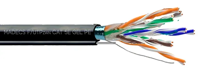 Витая пара f/utpwn 4pr 24awg cat.5e outdoor наружная с тросом заполнение гидрофобным гелем(dcm test report) ЕКС 700672R