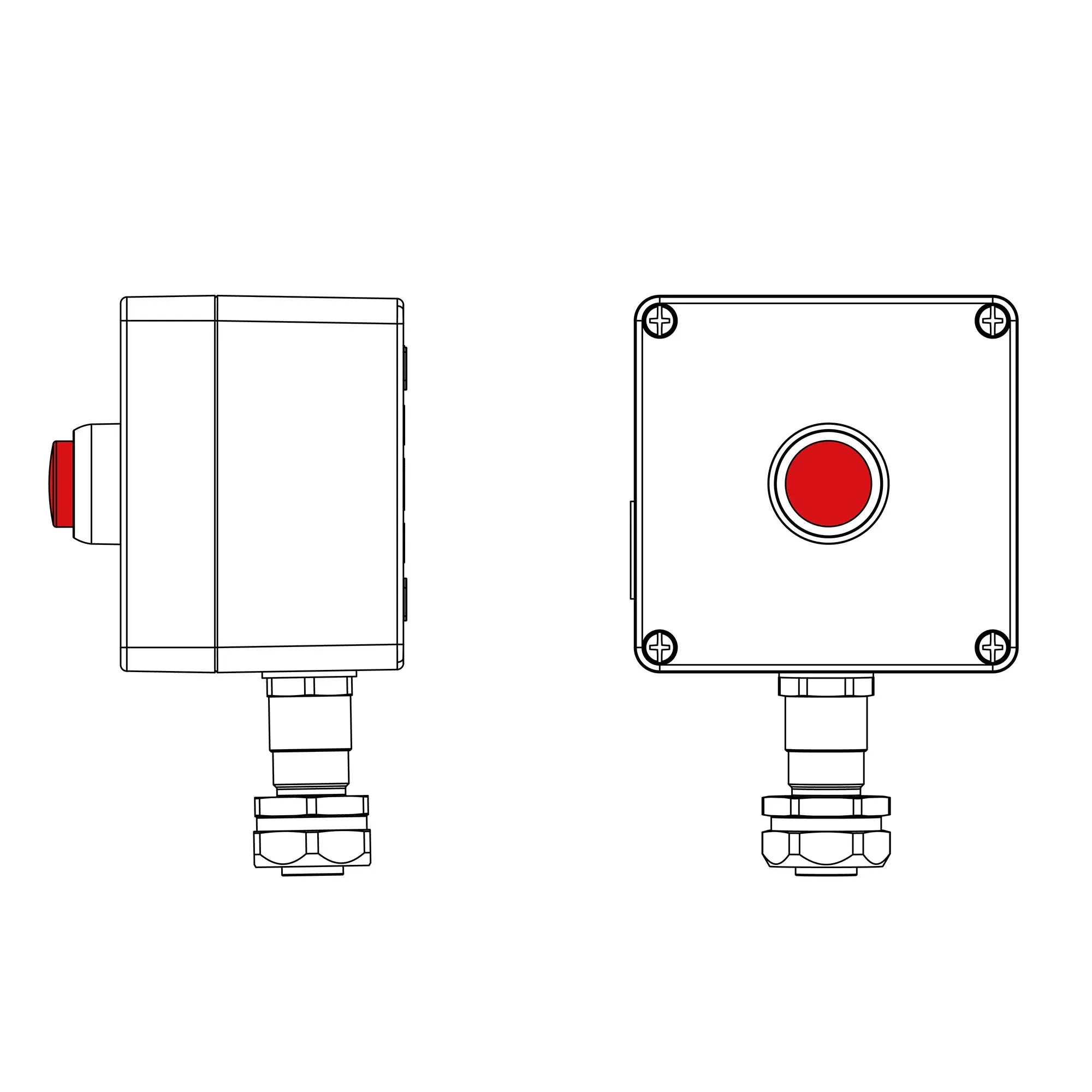 Взрывозащищенный пост управления из алюминия CPE-A-12-(1xLR(250))-1xKAEPM2MHK-20(C)1Ex d e IIC Т5 Gb / Ex tb IIIC T95°C Db IP66 DKC 2201.121.22.120I