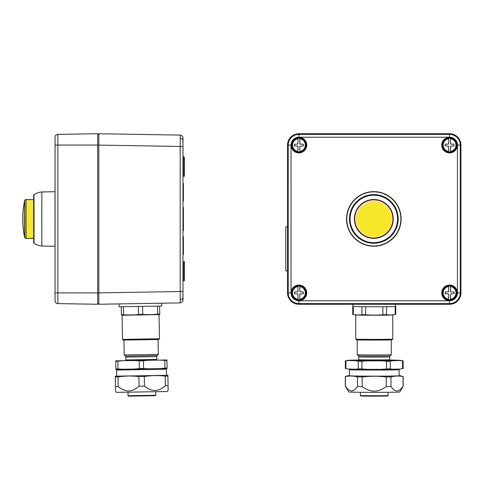 Взрывозащищенный пост управления из алюминия CPE-A-12-(1xLY(250))-1xKAEPM2MHK-20(C)1Ex d e IIC Т5 Gb / Ex tb IIIC T95°C Db IP66 DKC 2201.121.22.120J