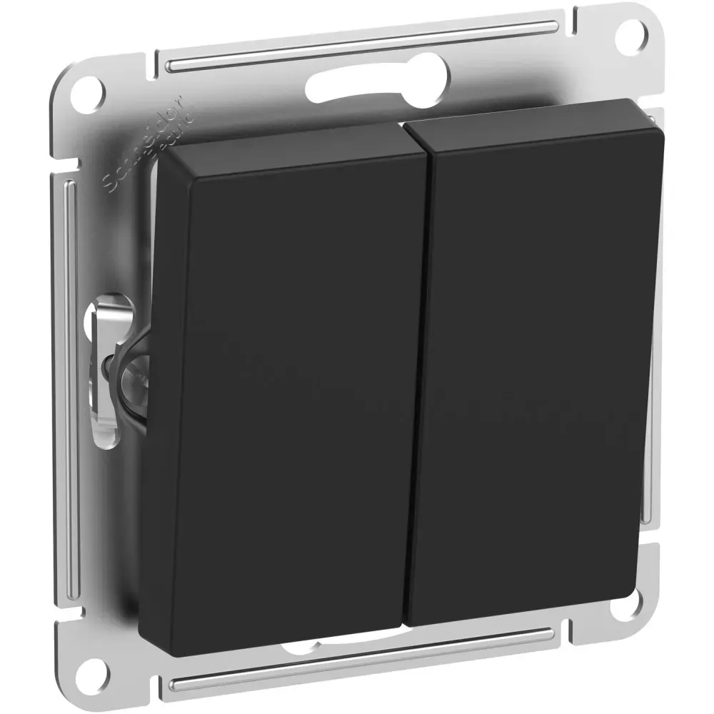 ATLASDESIGN AQUA Выключатель 2-клавишный, IP44, сх.5, 10АХ, механизм, КАРБОН SE (Потенциал) ATN441051