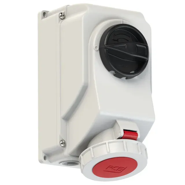 Розетка настенная 32а/400v/3p+n+e/ip67, с         выключателем и блокировкой ALPENBOX 00-00002468