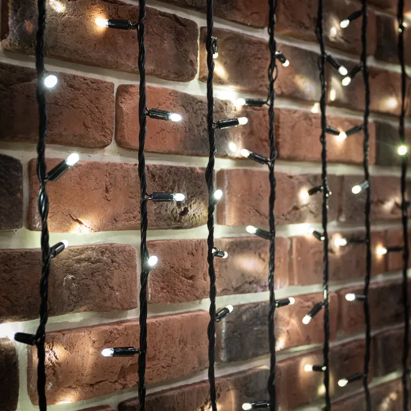 Гирлянда светодиодный Дождь 2х6 м, эффект водопада, черный провод, 230 В, диоды белые Neon-Night 235-265