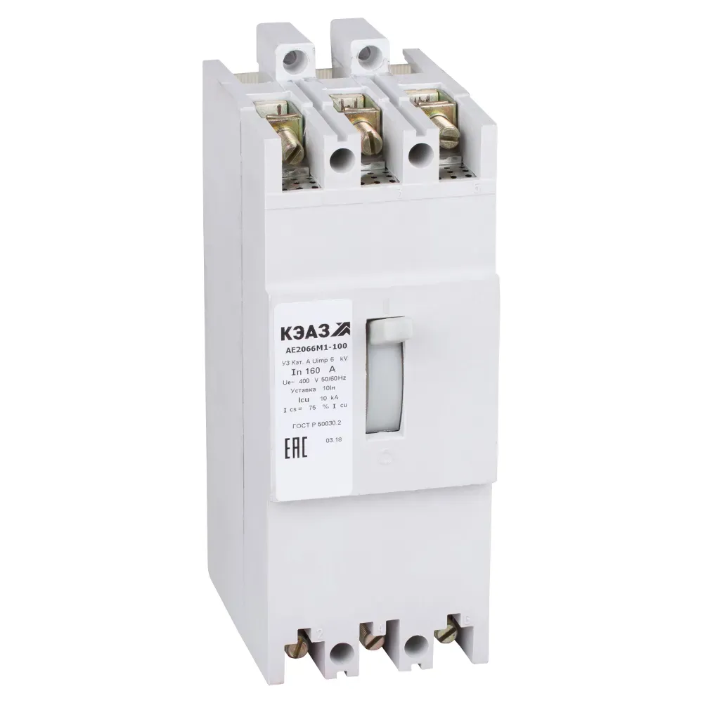 Выключатель автоматический ае2066м1-120-160а-10iн-400ac-нр24ac/dc-у3 КЭАЗ 232967