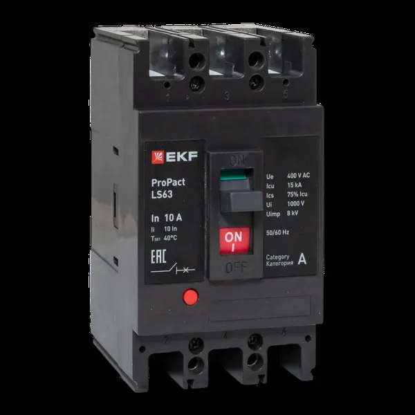 Ls63 15ка 3p 10а propact ekf EKF MCCB-63-15-3-10-LS