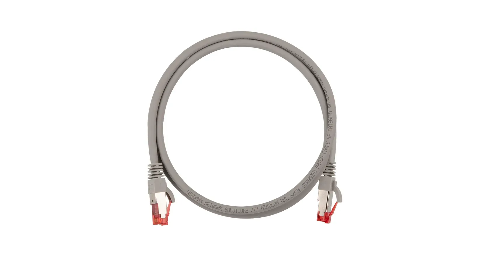 Патч-корд S/FTP 4 пары, экран.,Кат.6a, 2хRJ45/8P8C, T568B, заливной, с защитой защелки, 28AWG (7х0,127мм), LSZH нг(А)-HFLTx, серый, 3м.