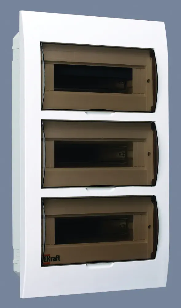 Щит распределительный встраиваемый щрв-36 ip41 пластиковый прозрачная дверь DEKRAFT 31007DEK