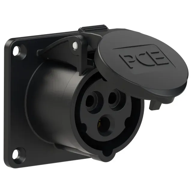 PCE Розетка встраиваемая 16А 230В 1P+N+E IP44, IP44 черная AlpenBox 00-00002626