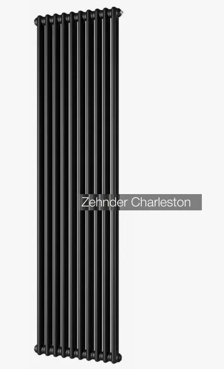 Радиатор трубчатый настенный двухрядный 1792/62/12 боковое подключение с комплектом кронштейнов черный матовый Zehnder НС-1411138