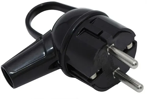 ВИЛКА С КОЛЬЦОМ С ЗАЗЕМЛЕНИЕМ ЧЕРНАЯ Makel 10038