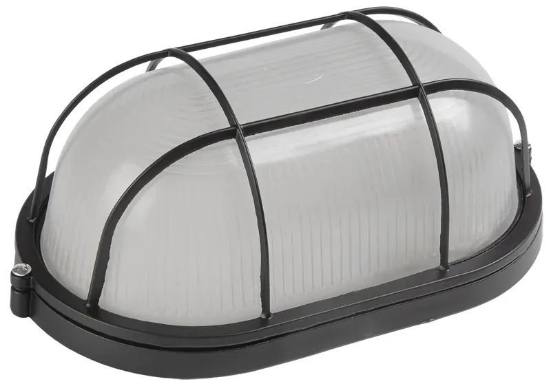 Светильник НПП1402 черный/овал с реш.60Вт IP54 IEK IEK LNPP0-1402-1-060-K02