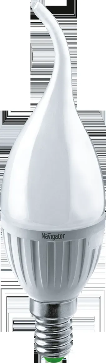 Лампа светодиодная led 5вт e14 белый матовая свеча на ветру NAVIGATOR GROUP 20100