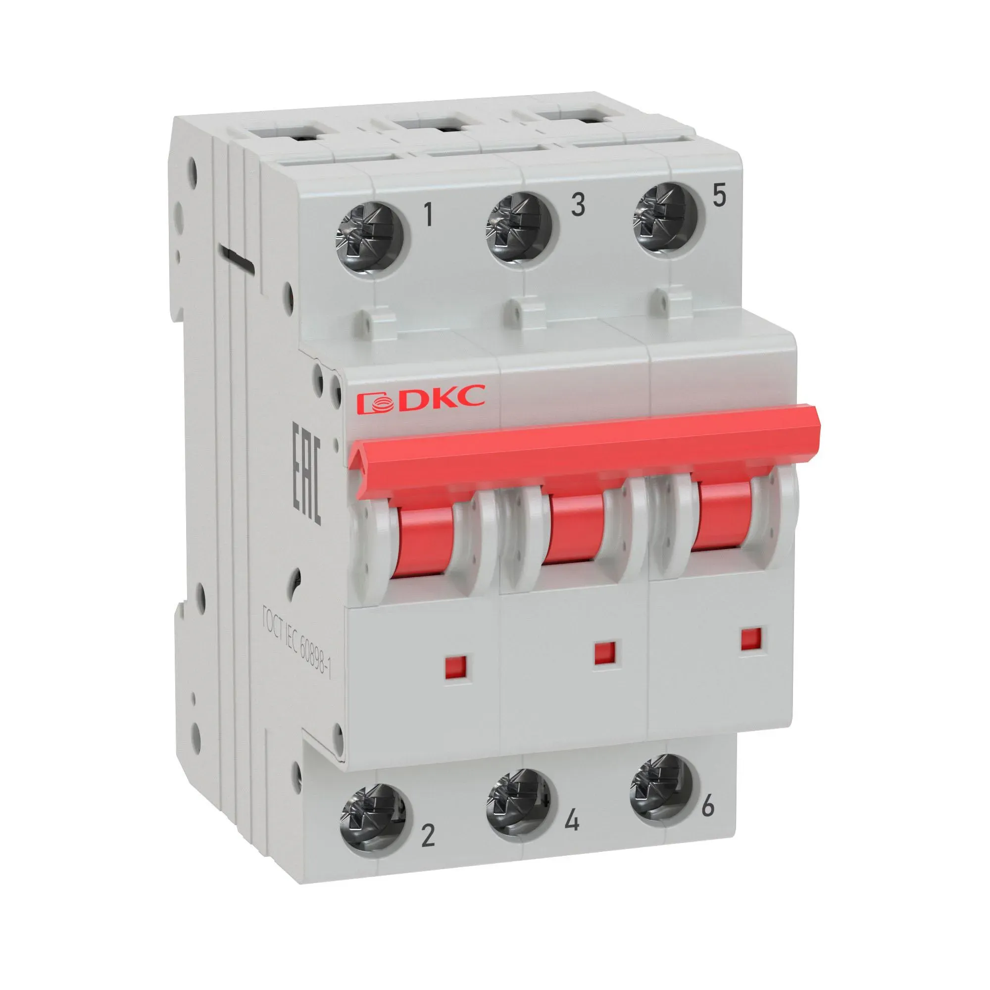 Выключатель автоматический модульный yon md63 3p 32а d 10ka ДКС MD63-3D32-10