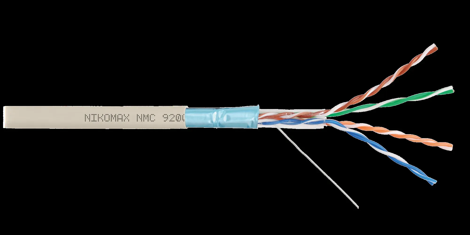 Витая пара F/UTP 4 пары Кат 5e solid BC AWG24 (0.52мм) IN нг(А)-LSLTx светло-серый 305м