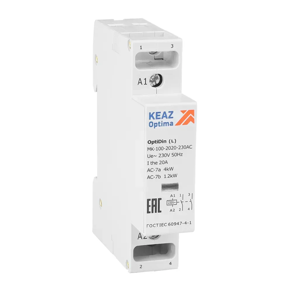 Контактор модульный OptiDin MK-100-2020-230AC (L) КЭАЗ Optima (от-ка) 343728