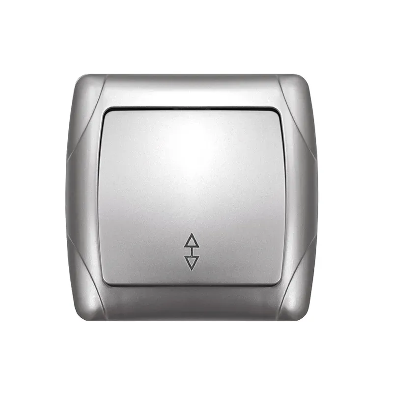 Маргарита выключатель проходной одноклавишный  с/у, 10А, 220В, серебро (еврослот) Универсал М0025-S