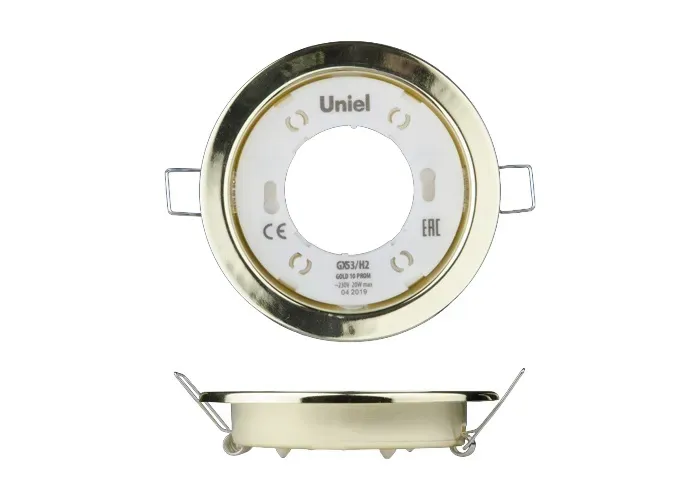 Светильник ультркий встраиваемый В составе набора из 10шт GX53/H2 GOLD 10 PROM Корпус золото Картон Uniel UL-00005053