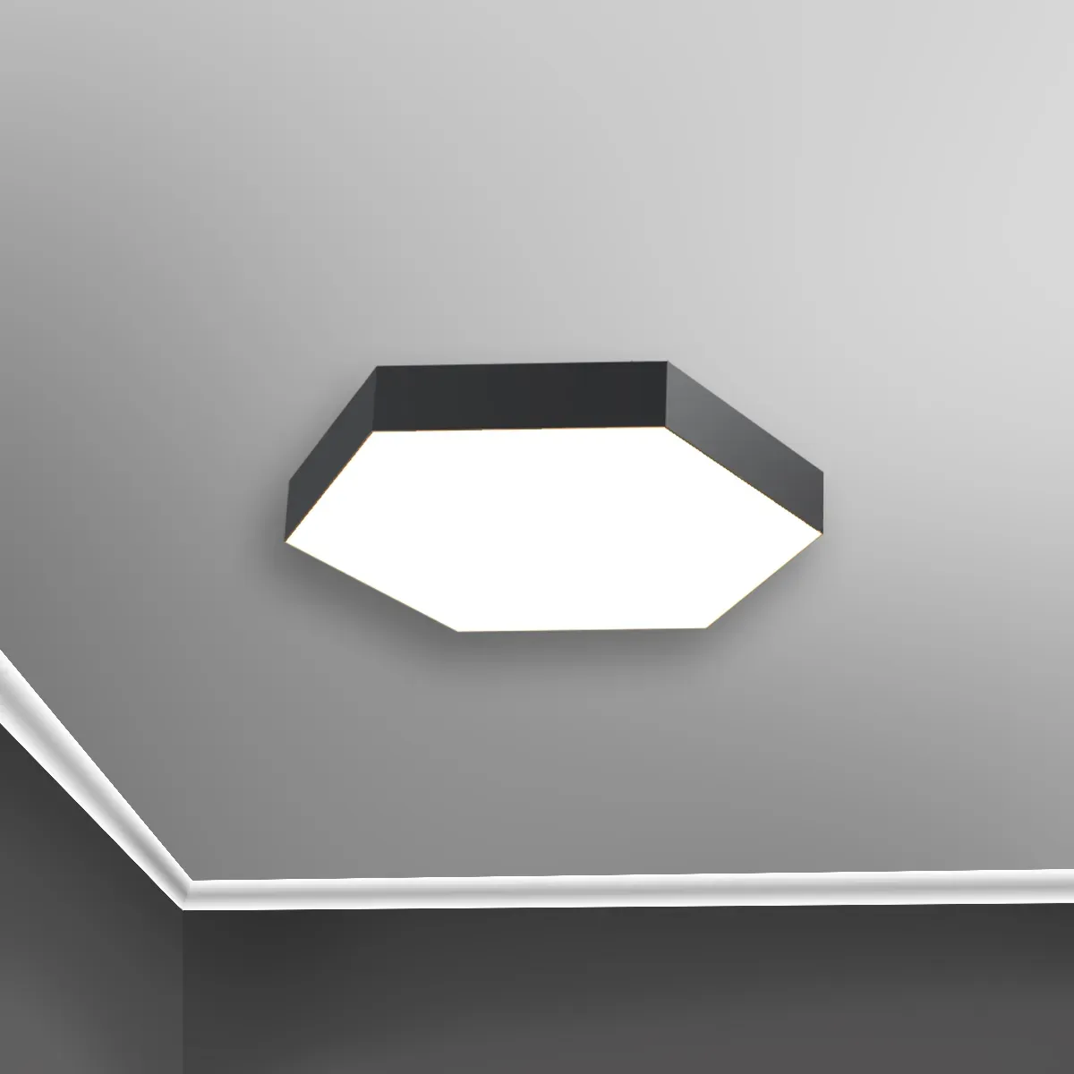 Светильник светодиодный RVE-LBX-HEXA-500-N (Шестиугольник 500х433х100мм 24Вт Накладной 4000К Белый) RVElektro RVE00002022