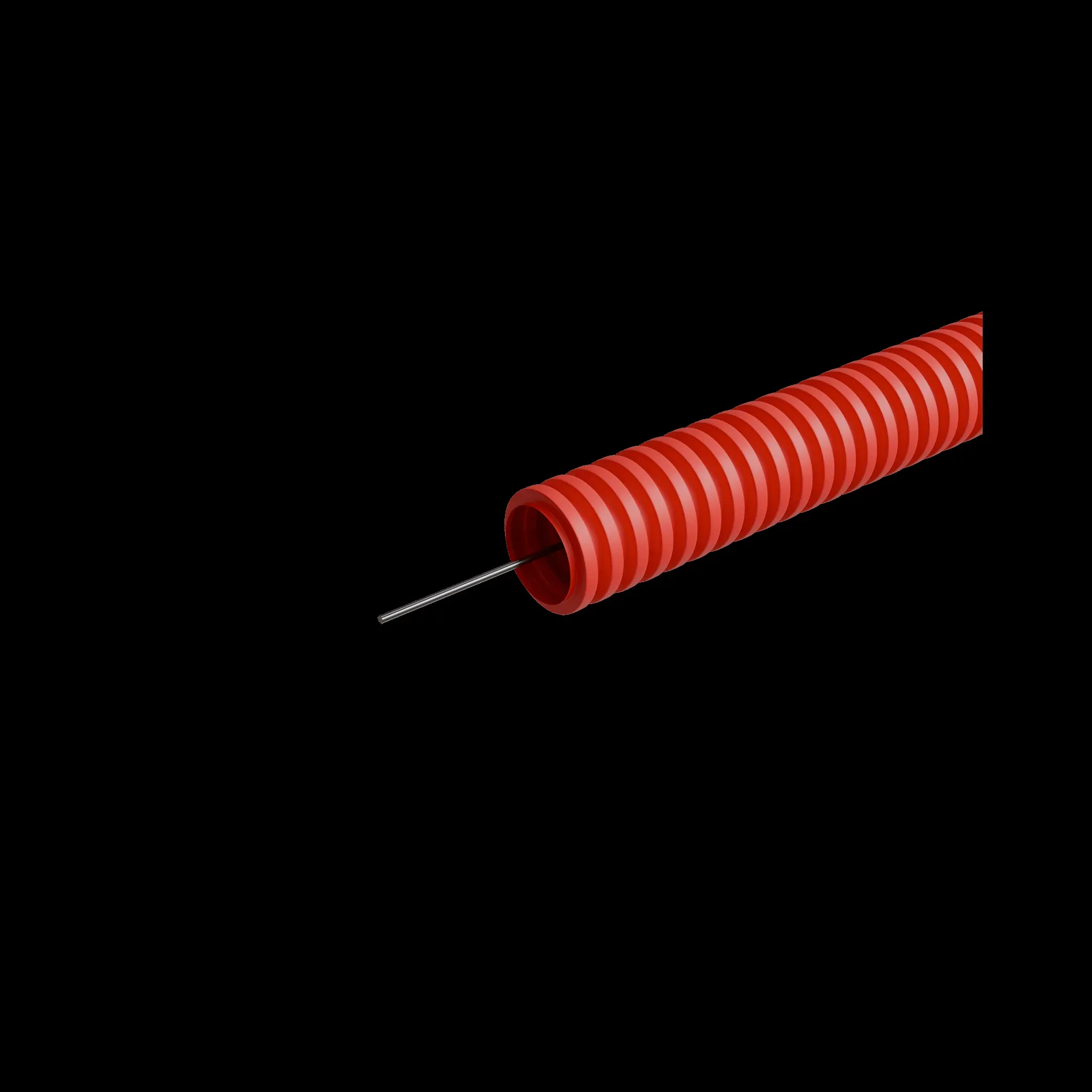 Труба гофрированная пнд лёгкая d40 мм с зондом трудногорючая безгалогенная (hffrls), (уп. 15 м) КМ-ПРОФИЛЬ KM-FRTG-40