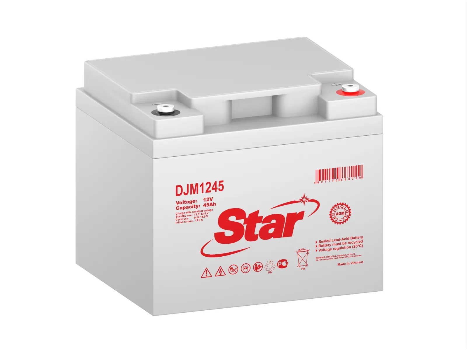 Аккумуляторная батарея DJM 12В 45Ач STAR STAR DJM1245 STAR