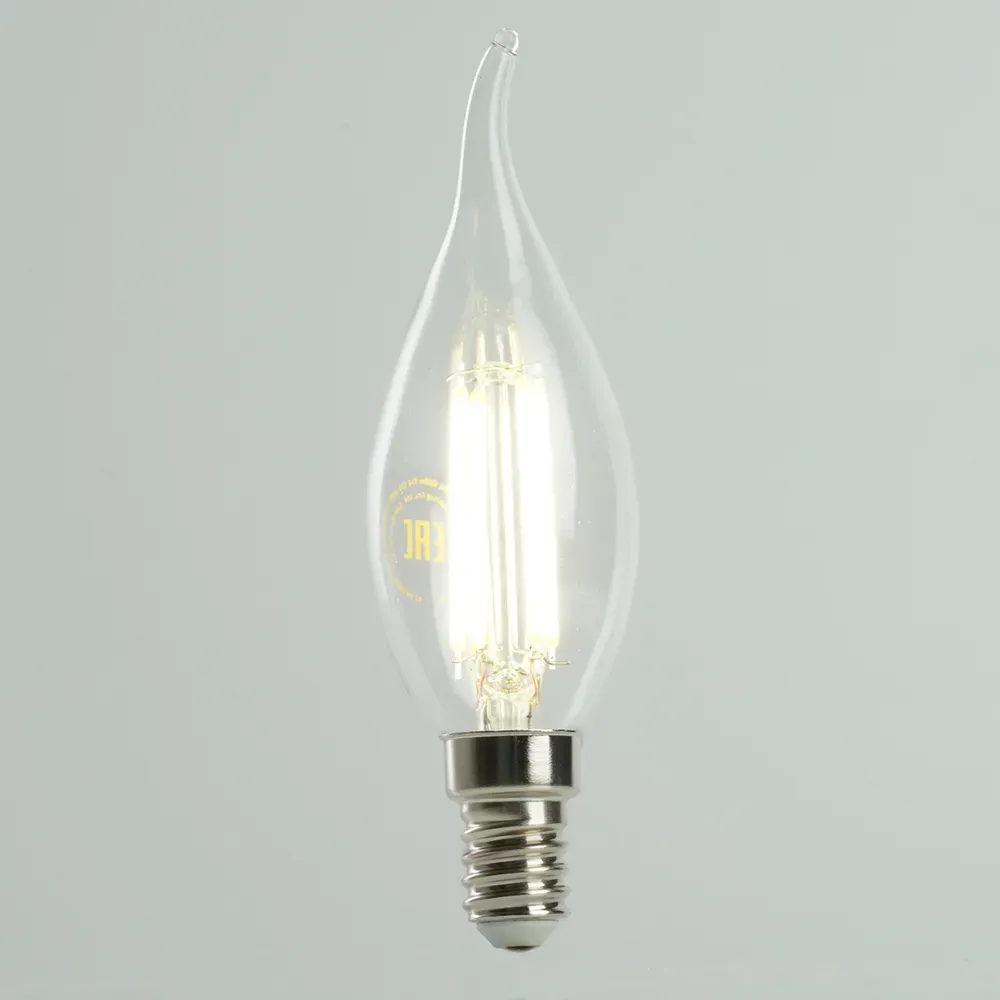 Лампа светодиодная LED 6вт Е14 белый свеча на ветру FILAMENT Feron.PRO