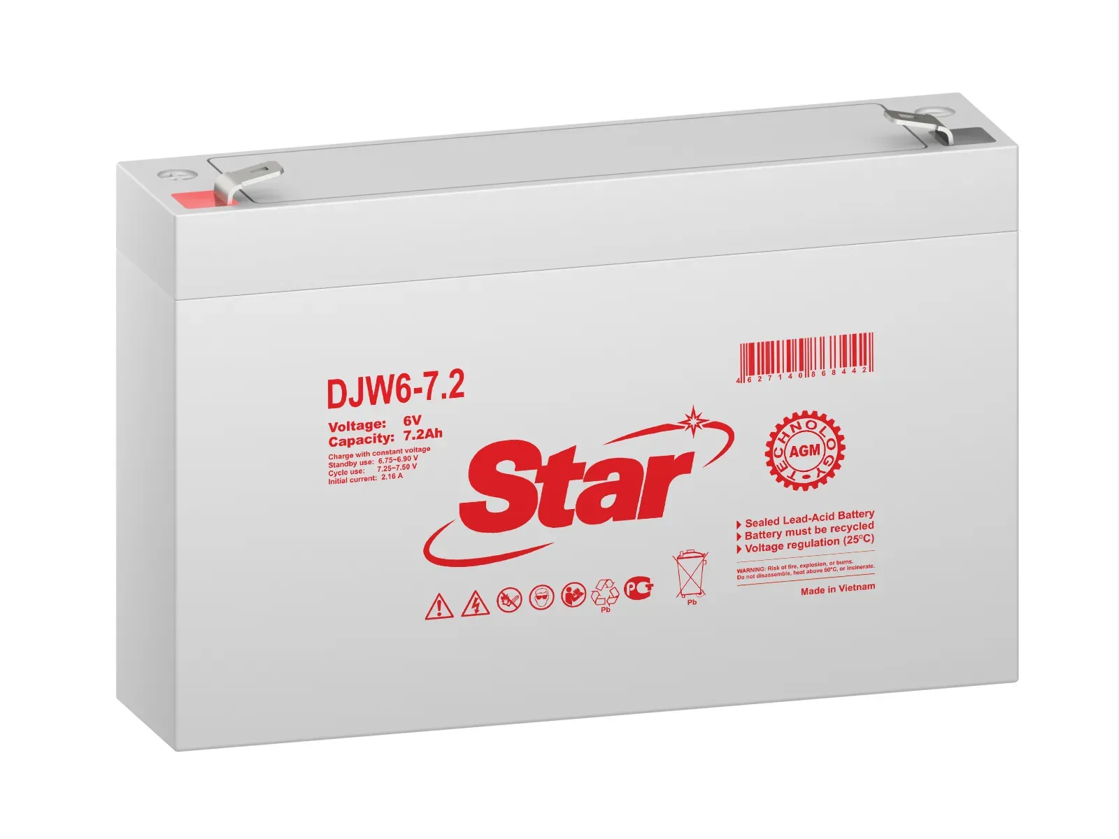 Аккумуляторная батарея DJW 6В 7.2Ач STAR STAR DJW6-7.2 STAR