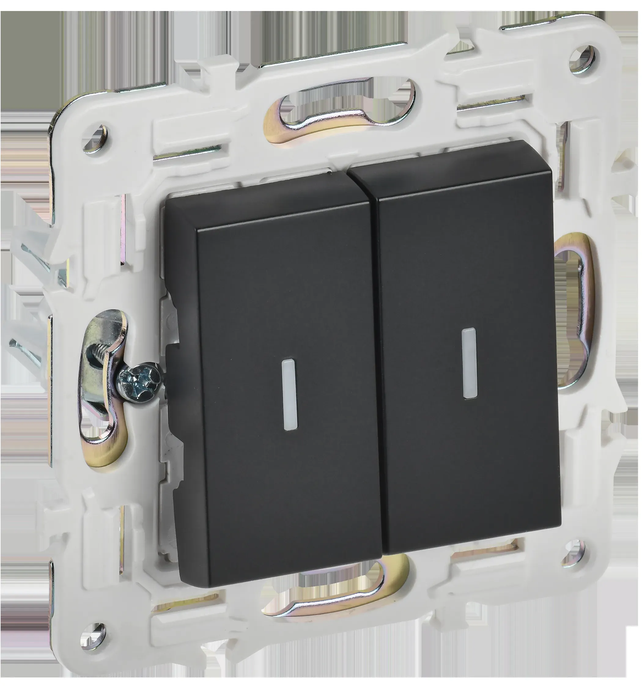 SKANDY Выключатель 2-клавишный с индикацией 10А SK-V09Bl черный IEK IEK SK-V20-1-10-K02