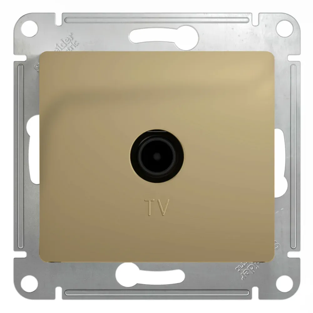 GLOSSA Розетка телевизионная TV одиночная в рамку 1дБ титан SE (Потенциал) GSL000491