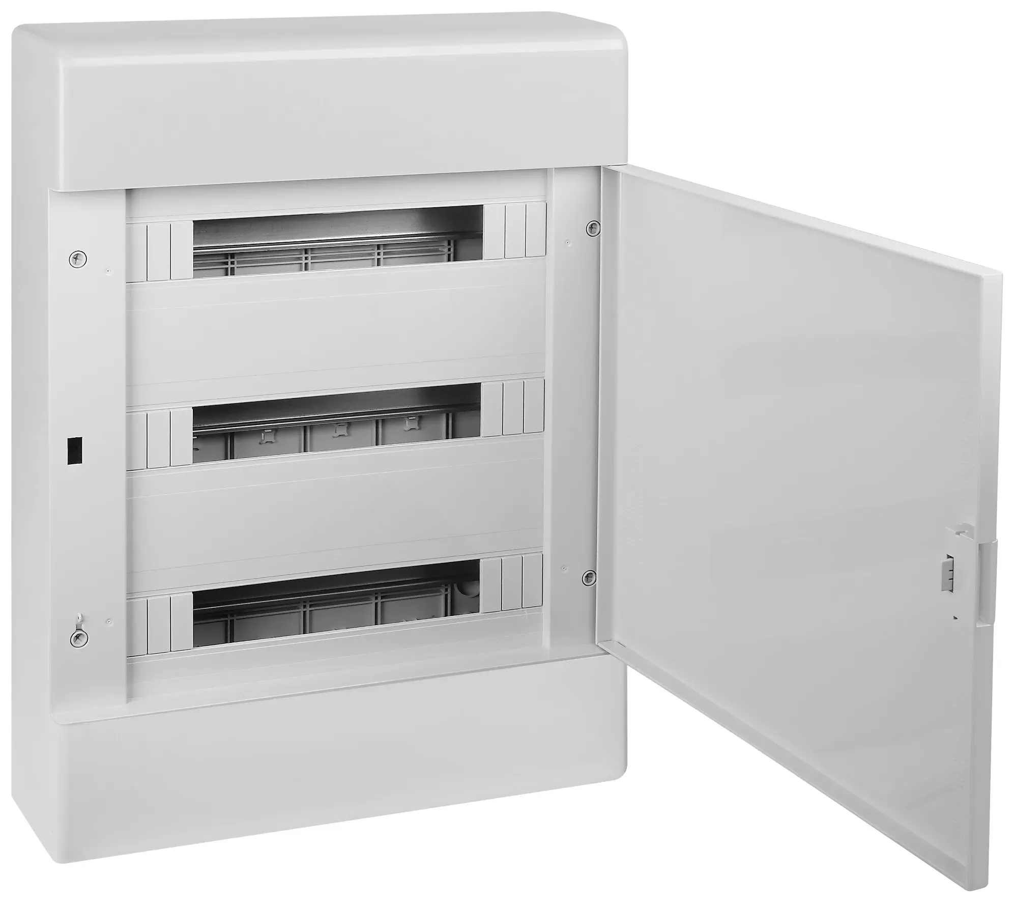 Щиток для открытой проводки на 54 модуля с дверцей 648х468х116 мм (серый с непрозрачной дверцей) RUVINIL 68054С