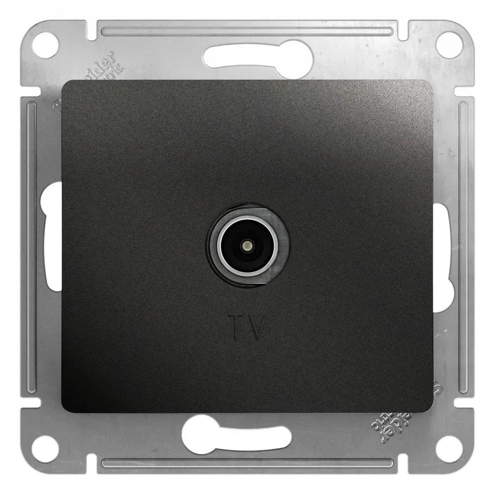 GLOSSA Розетка телевизионная TV одиночная 1DB антрацит в рамку SE (Потенциал) GSL000791