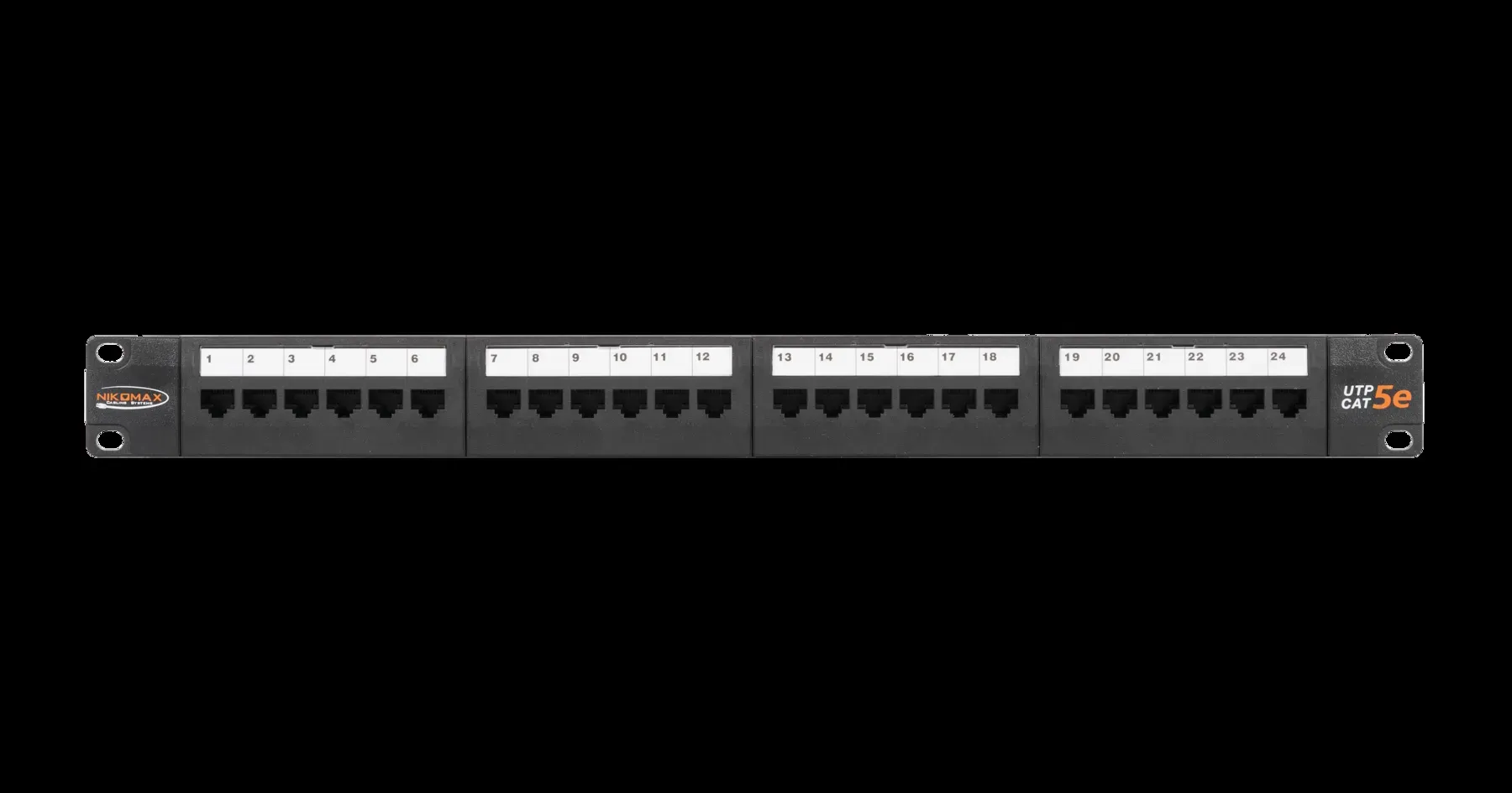 Патч-панель 19'' 1U 24 порта Кат 5e RJ45/8P8C UTP черная