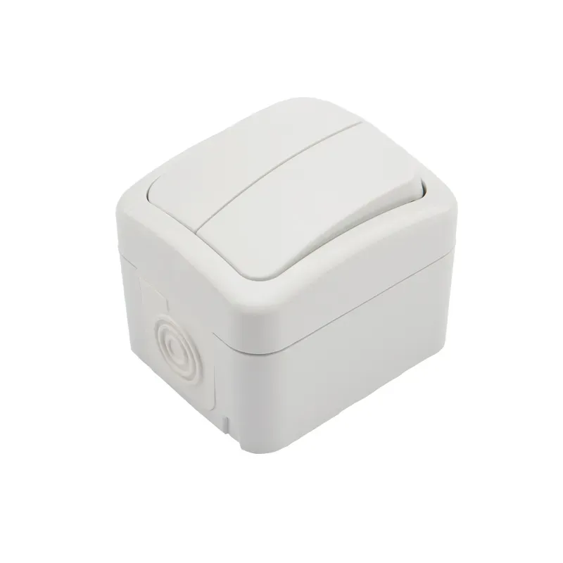 Выключатель двухклавишный Mini OG IP54, о/у, белый REXANT KR-78-0602